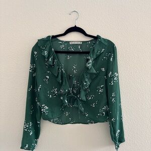 Abercrombie Green Floral Blouse